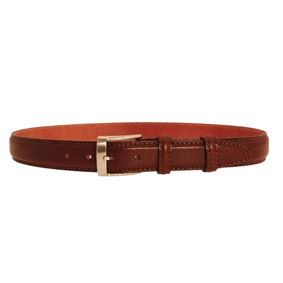 Ibex 40mm Stitched Edge Heavy Full Grain Belt For Men In Brown