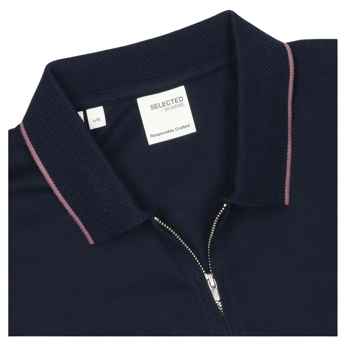 Selected Figo Zip Long Sleeve Polo For Men Coes