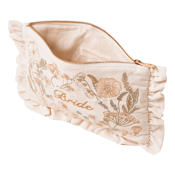 Elizabeth Scarlett Pressed Flowers Bride Frill Velvet Pouch