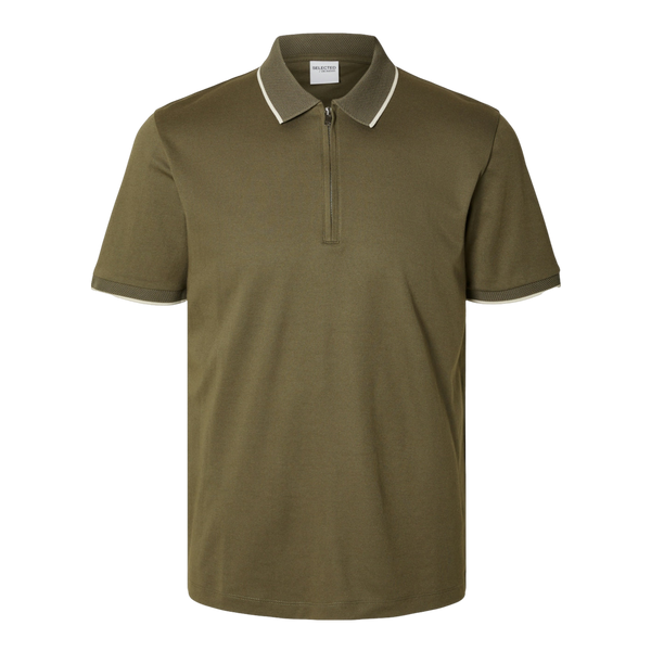 Selected Figo Zip Short Sleeve Polo for Men