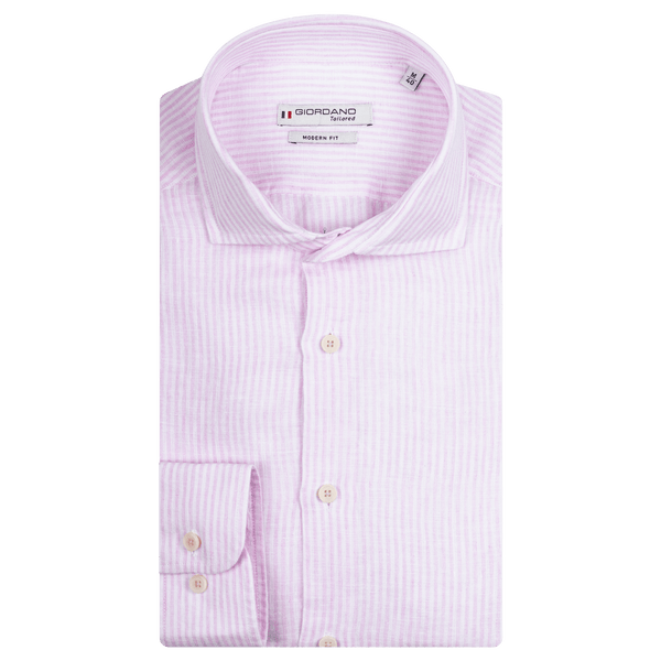 Giordano Long Sleeve Linen Stripe Shirt