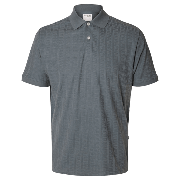 Selected Jett Jacquard Short Sleeve Polo Shirt