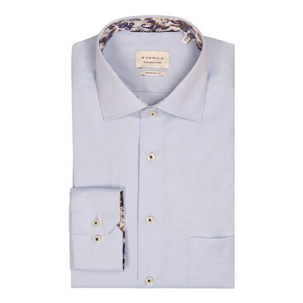 Eterna Plain Formal Shirt With Trim