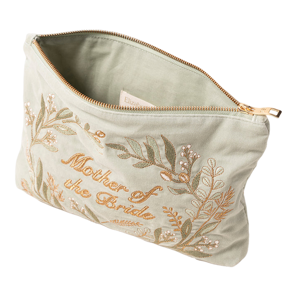 Elizabeth Scarlett Pressed Flowers Mother of the Bride Velvet Everyday Pouch