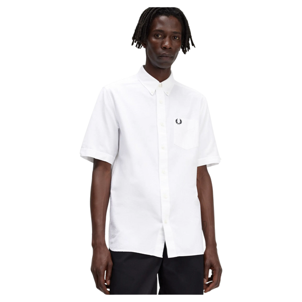 Fred Perry Short Sleeve Oxford Shirt in White