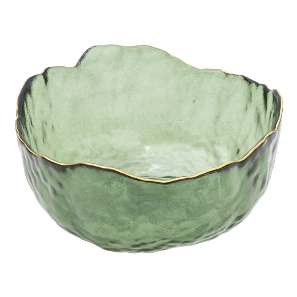 Candlelight Dia Glass Bowl Green Textured