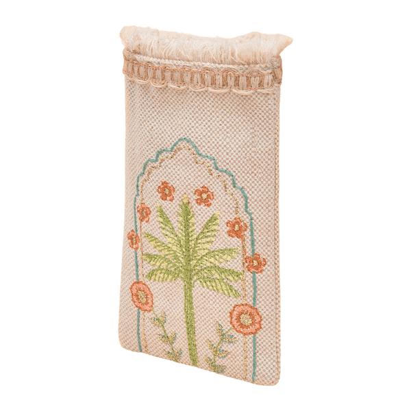 Powder Paradise Palms Jute Sunglasses Case