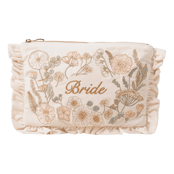 Elizabeth Scarlett Pressed Flowers Bride Frill Velvet Pouch