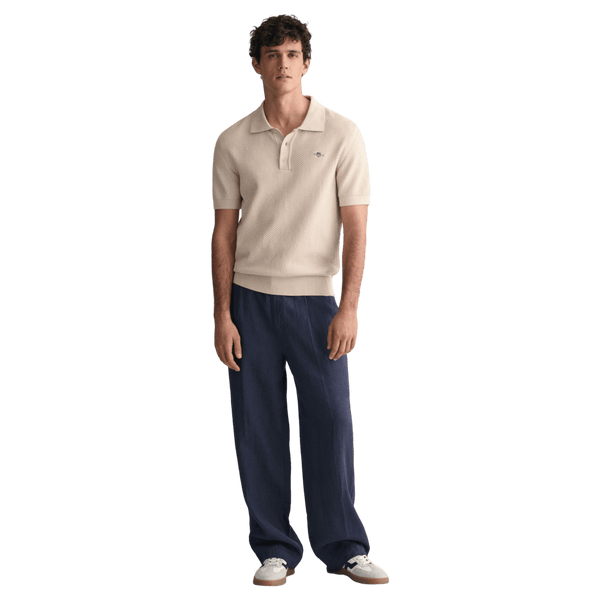 GANT Structured Cotton Short Sleeve Polo Shirt