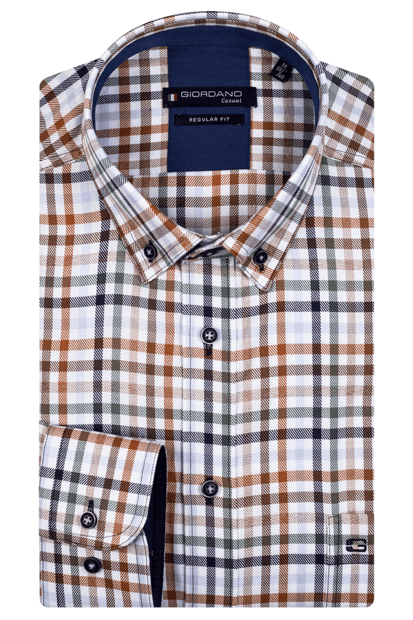 Giordano Classic Multi-Colour Checked Long Sleeve Shirt