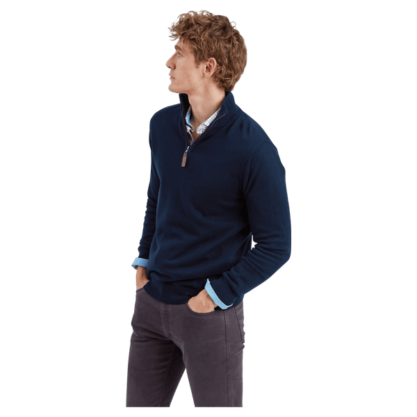 Schoffel Calton Cotton Cashmere Quarter Zip Jumper