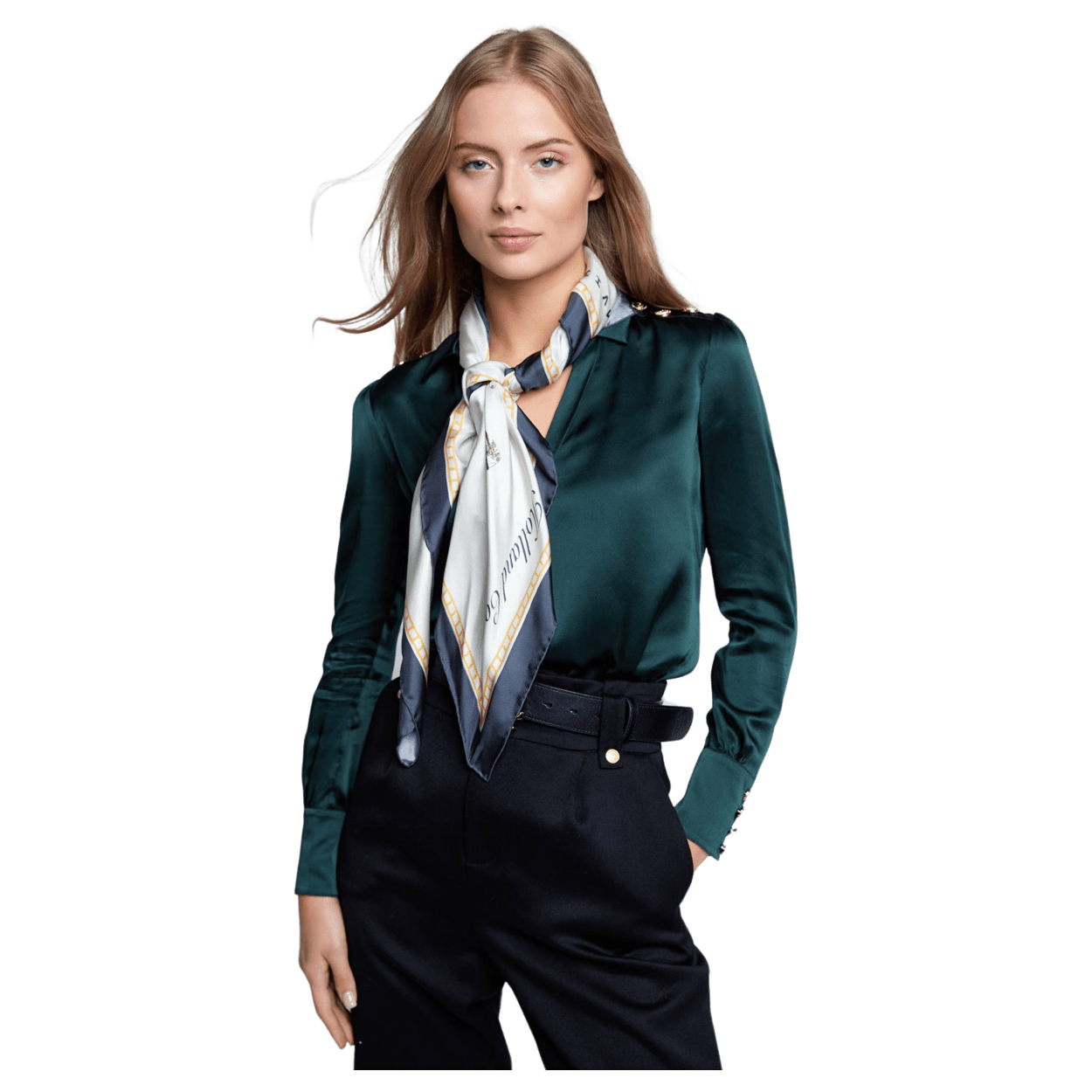 Holland Cooper Womens Silk Bodysuit In Emerald