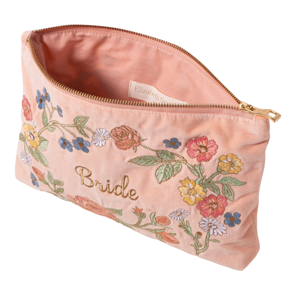 Elizabeth Scarlett Floral Bride Everyday Velvet Pouch