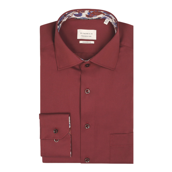 Eterna Plain Formal Shirt With Trim