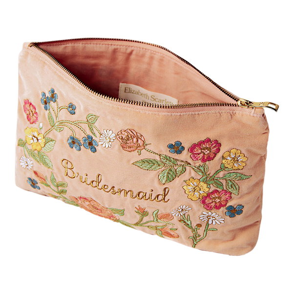 Elizabeth Scarlett Floral Bridesmaid Everyday Velvet Pouch