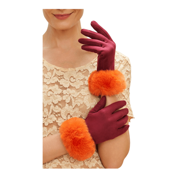 Powder Bettina Faux Suede/Faux Fur Gloves