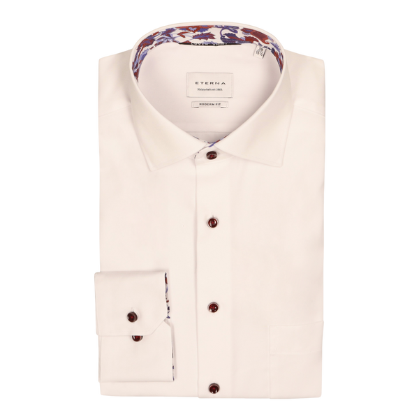 Eterna Plain Formal Shirt With Trim