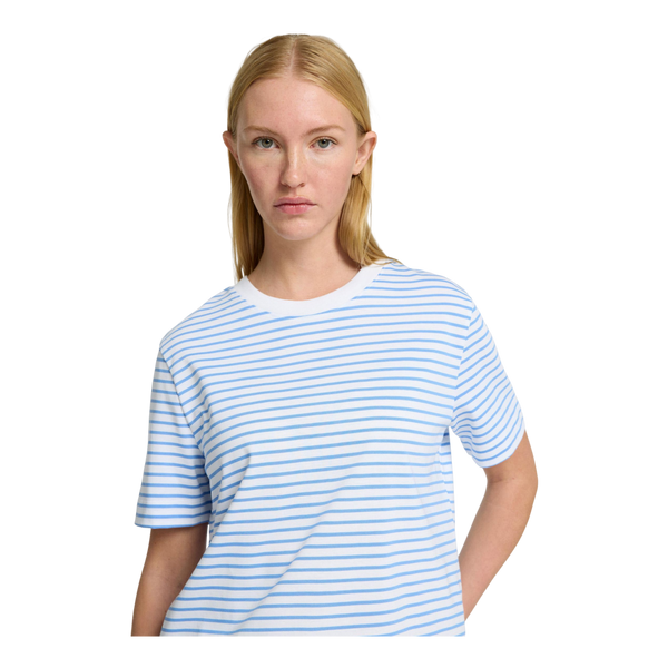 Selected Femme Short Sleeve Striped Boxy Fit T-Shirt