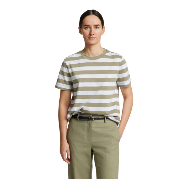 Selected Femme Short Sleeve Striped Boxy Fit T-Shirt