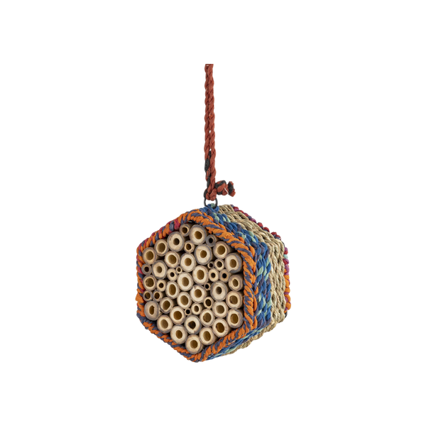 Jardinopia Munja & Reclaimed Sari Fabric Hanging Bee Home