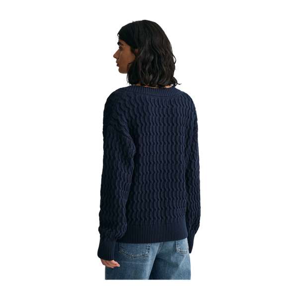 GANT Cotton Texture V-Neck Jumper