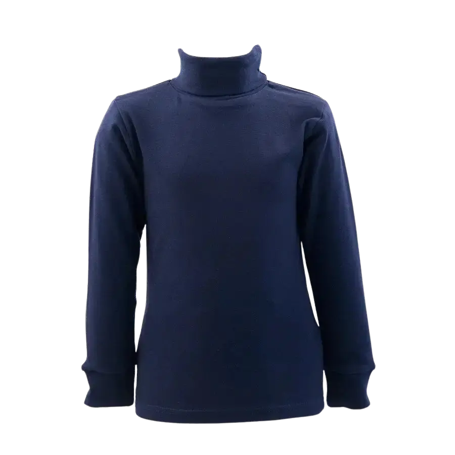 Navy Cotton Roll Neck | Coes