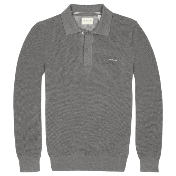 GANT Cotton Pique Long Sleeve Polo Shirt