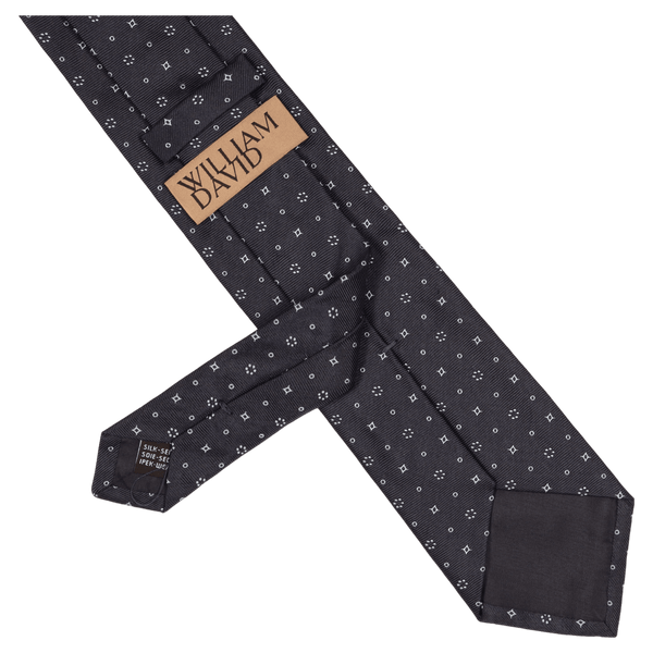 William David Small Neat Pattern Woven Tie