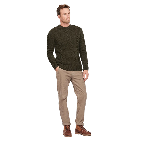 Barbour Essential Cable Knit Crew Neck Jumper