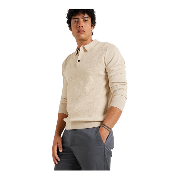 Selected Corner Long Sleeve Knit Structure Polo