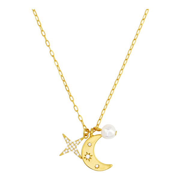 Orelia Jewellery Moon & Crystal Star Cluster Necklace