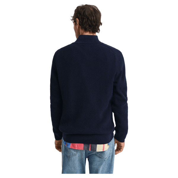 GANT Textured Cotton Half Zip Sweater