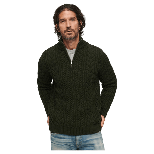 Superdry Vintage Jacob Cable Knit 1/4 Zip Jumper