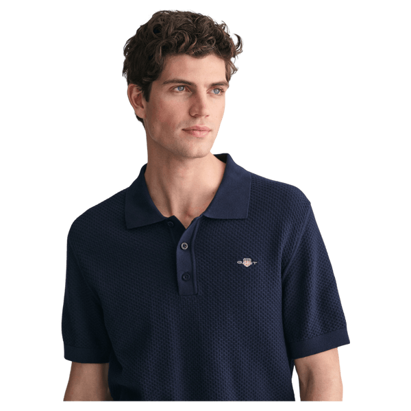 GANT Structured Cotton Short Sleeve Polo Shirt