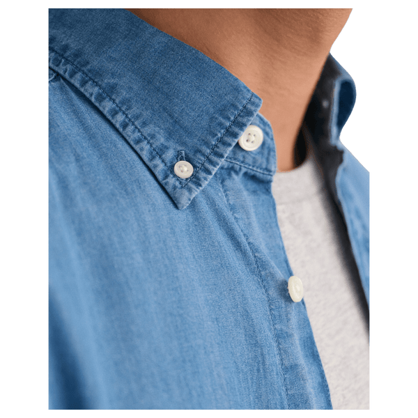 GANT Regular Fit Indigo Long Sleeve Shirt