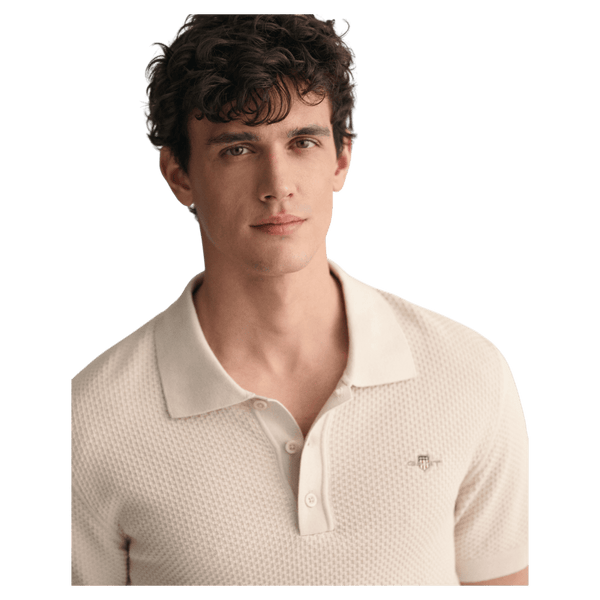 GANT Structured Cotton Short Sleeve Polo Shirt