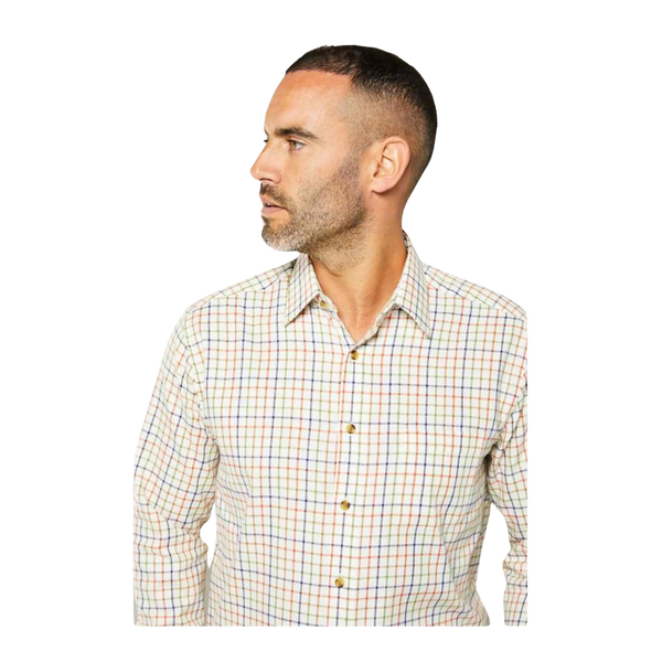 Double Two Tattersall Long Sleeves Brushed Cotton Neat Check Shirt