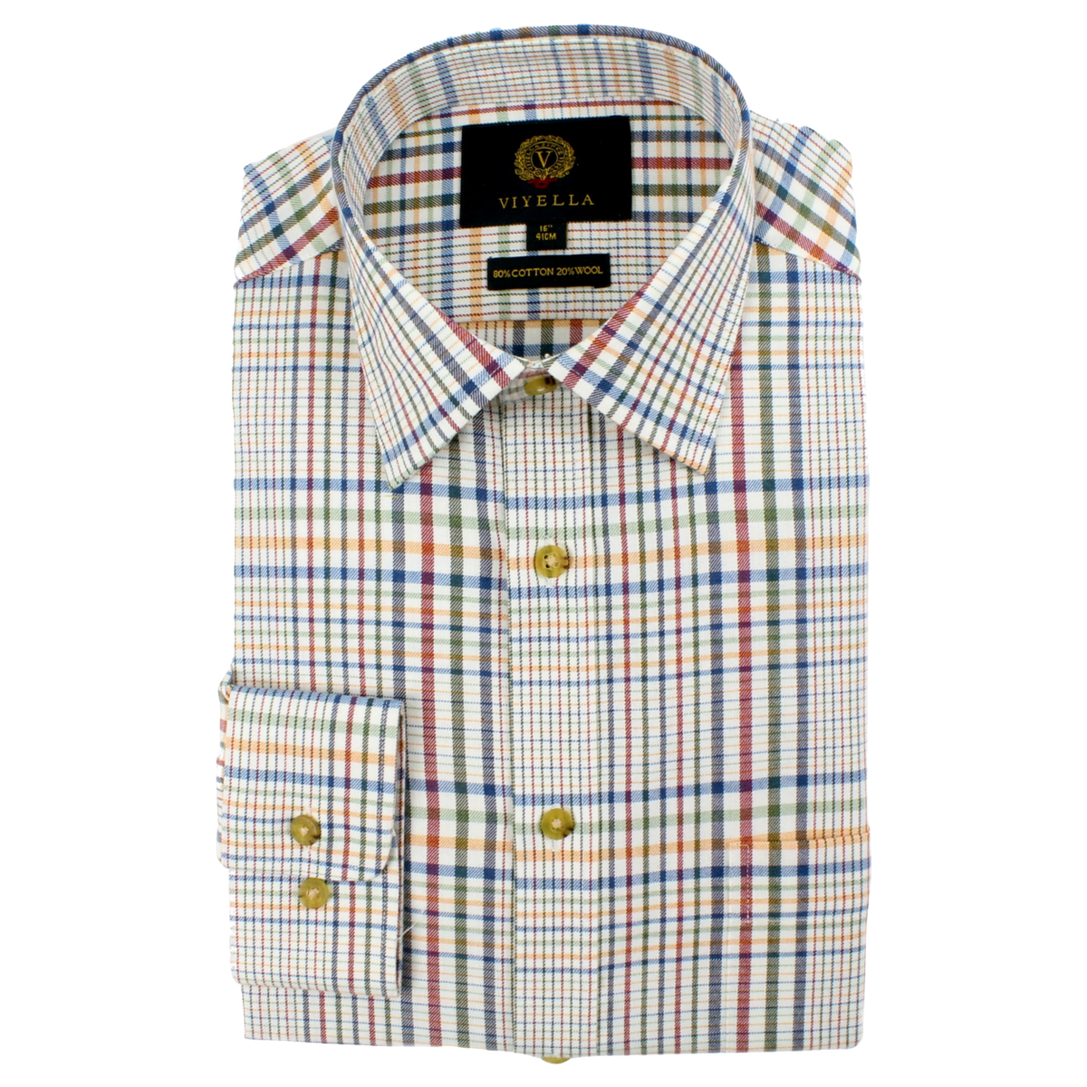 Viyella Cotton And Wool Blend Tattersall Long Sleeve Shirt | Coes