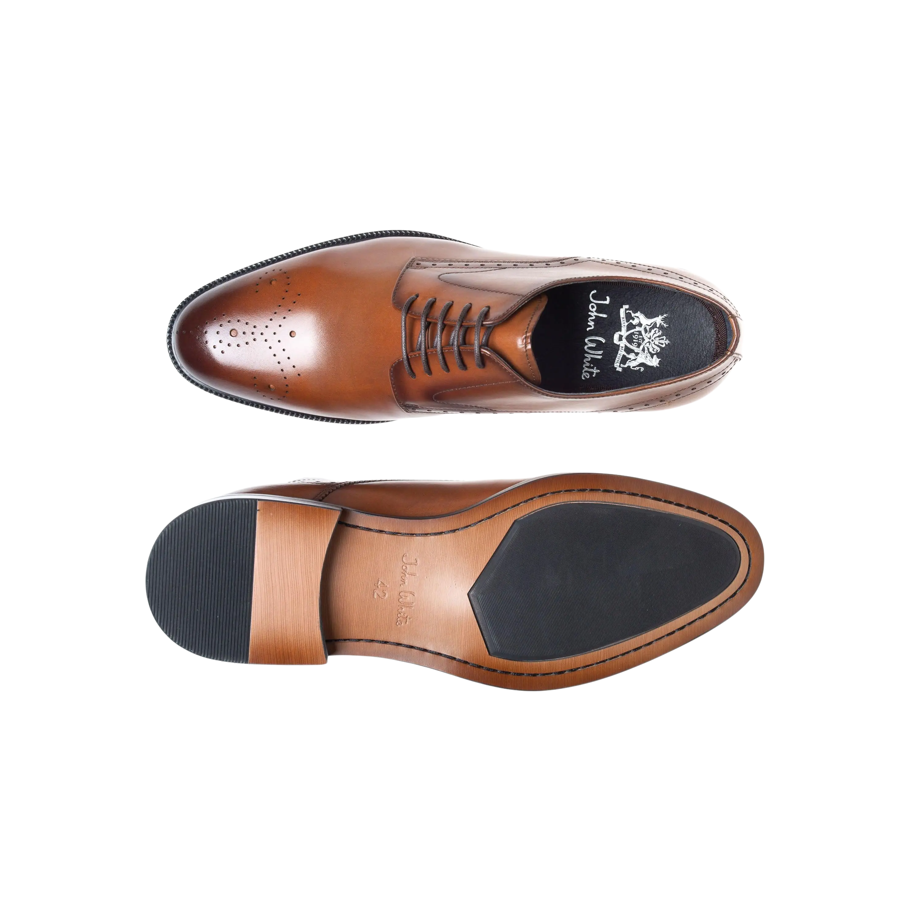 John White Pembroke Punch Front Derby Shoes For Men Coes