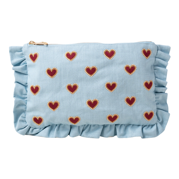 Elizabeth Scarlett Love Hearts Cotton Everyday Pouch