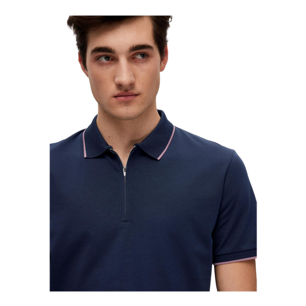 Selected Figo Zip Short Sleeve Polo for Men