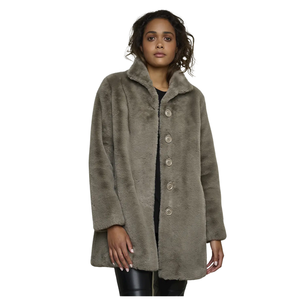 Rino & Pelle Nonna Single Breasted Faux Fur Coat