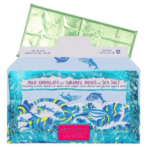 Arthouse Unlimited Swim with Whales, Milk Chocolate Bar with Caramel & Sea Salt