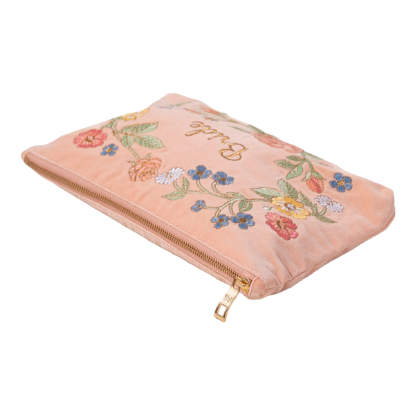 Elizabeth Scarlett Floral Bride Everyday Velvet Pouch