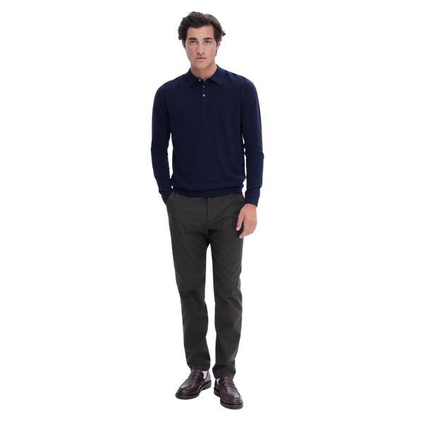 Selected Berg Long Sleeve Knit Polo Shirt