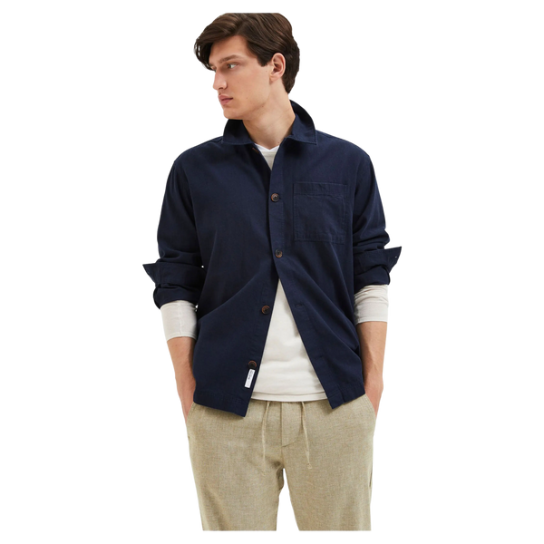 Selected Linen Long Sleeve Overshirt