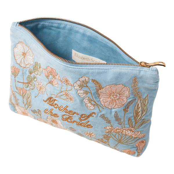 Elizabeth Scarlett Pressed Flowers Mother of the Bride Velvet Everyday Pouch