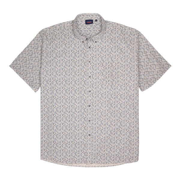 Espionage Abstract Print Short Sleeve Shirt