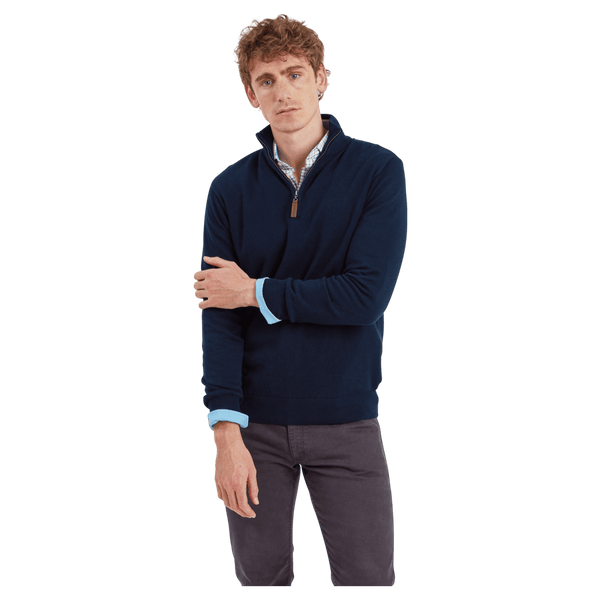 Schoffel Calton Cotton Cashmere Quarter Zip Jumper