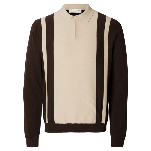 Selected Mattis Long Sleeve Knit Polo for Men